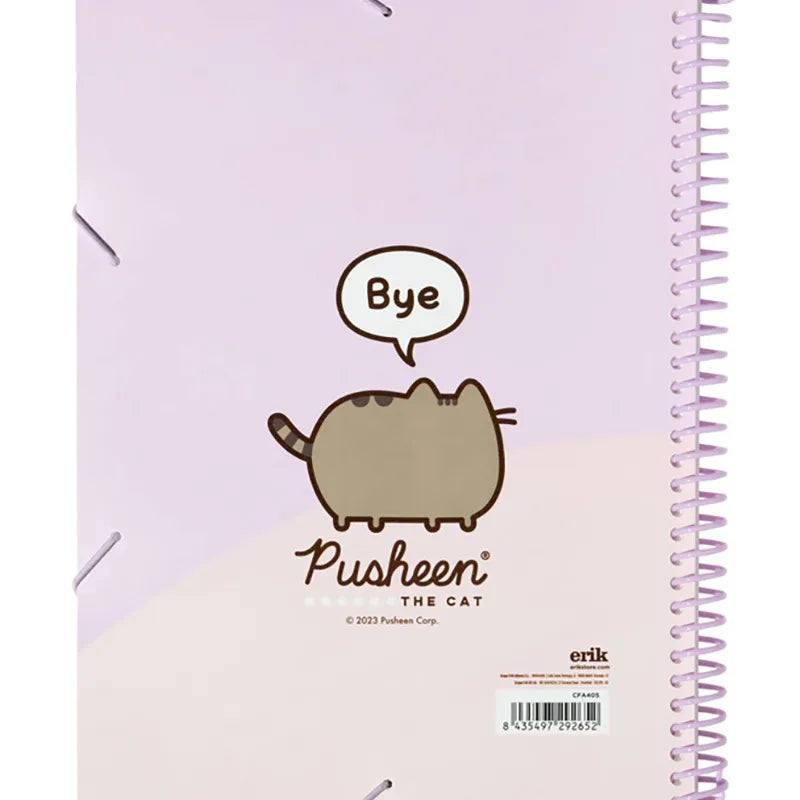 Pusheen – A4 formato segtuvas su elastine juosta + 30 skaidrių įmaučių