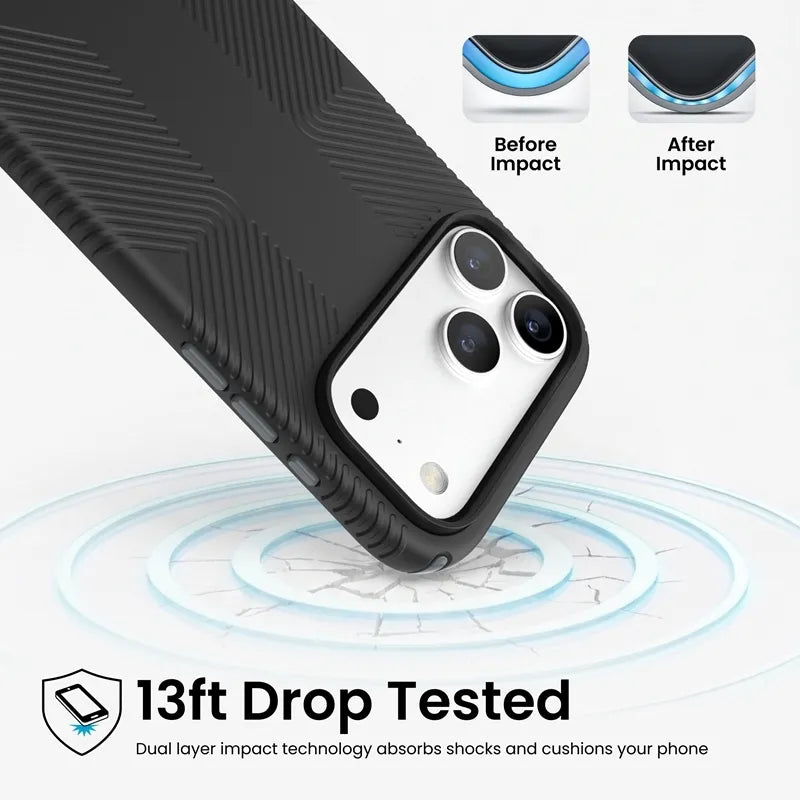 Speck Presidio2 Grip MagSafe – dėklas, skirtas iPhone 18 Pro Max / 17 Pro Max (juodas)
