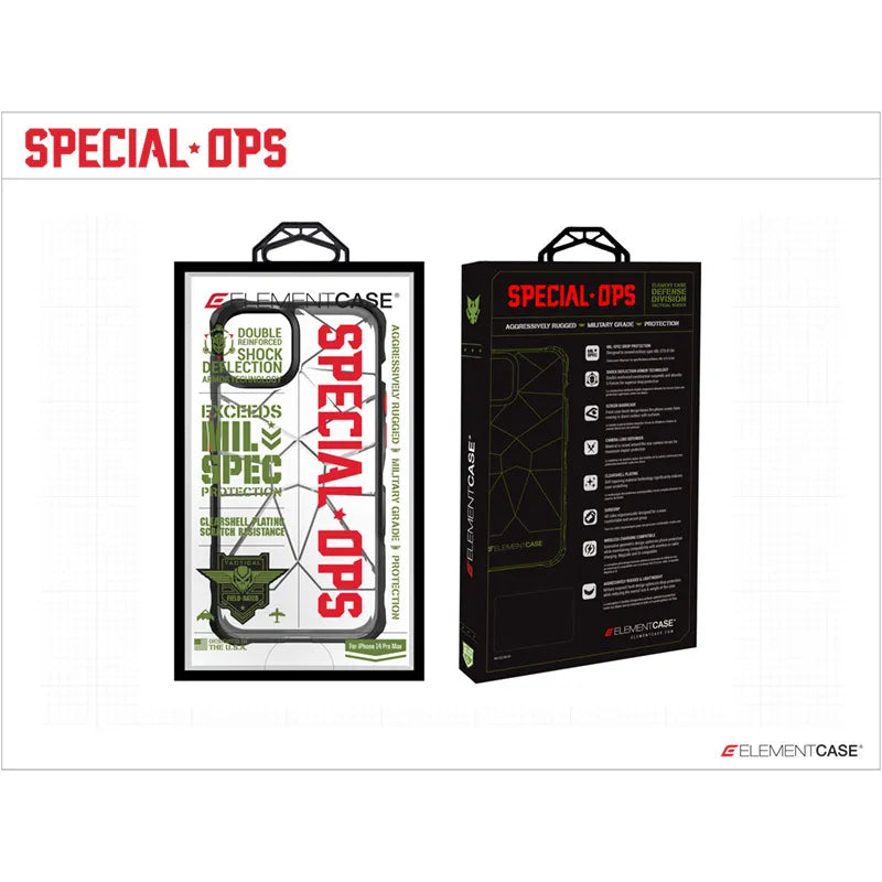 Element Case Special Ops X5 – dėklas iPhone 14 Plus (karinio standarto apsauga nuo kritimo) (dūminė/juoda)