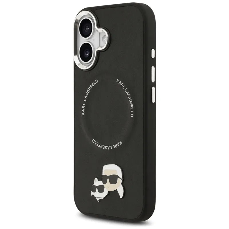 Karl Lagerfeld Karl & Choupette Pins MagSafe – dėklas iPhone 17 (juodas)