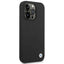 BMW Liquid Silicone dėklas su metaliniu logotipu, skirtas iPhone 14 Pro Max (juodas)