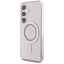 Guess Rhinestones Printed Classic Logo MagSafe - dėklas Samsung Galaxy S25 (rožinis)