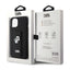 Karl Lagerfeld Gripstand Saffiano Karl & Choupette Pins – dėklas iPhone 15 Plus (juodas)
