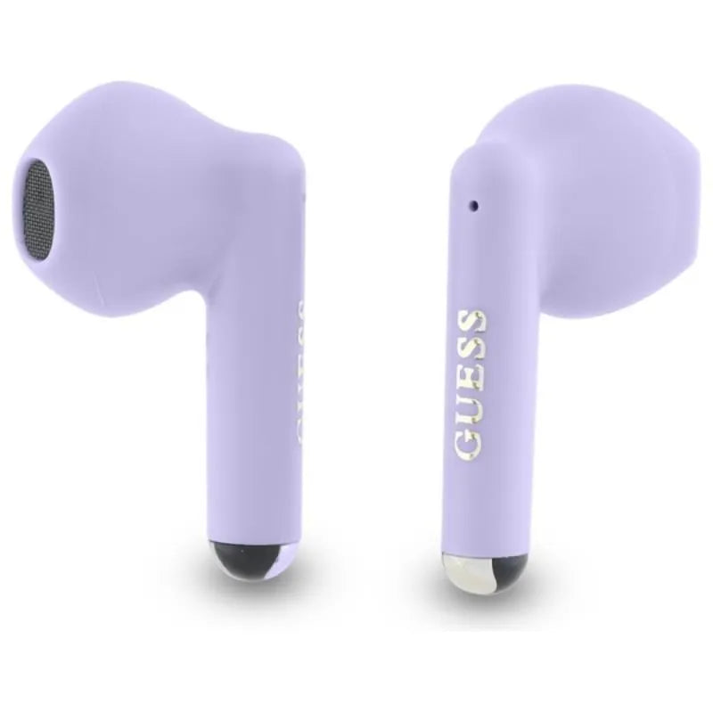 Guess Printed Classic Logo – Bluetooth TWS ausinės + įkrovimo dėklas (violetinės)