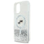 Karl Lagerfeld Liquid Glitter Karl & Choupette Head MagSafe – dėklas iPhone 16 Plus (skaidrus)