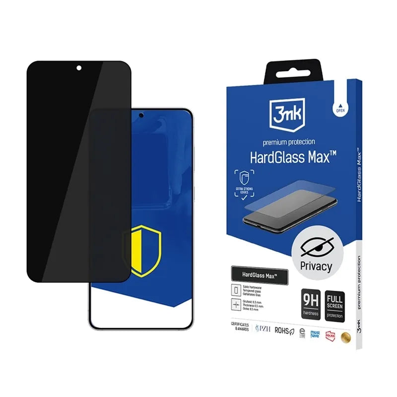 3mk HardGlass Matt Max Privacy – matuotas grūdintas stiklas su privatumo filtru Samsung Galaxy S25 Edge telefonui