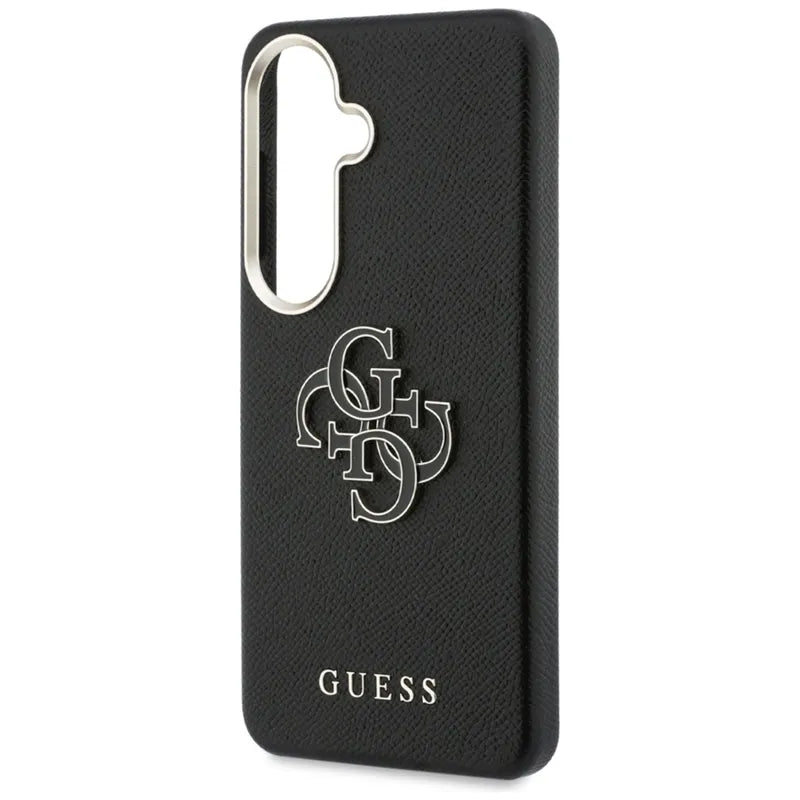 Guess Grained Big 4G Metal Logo – Samsung Galaxy S26 dėklas (juodas)