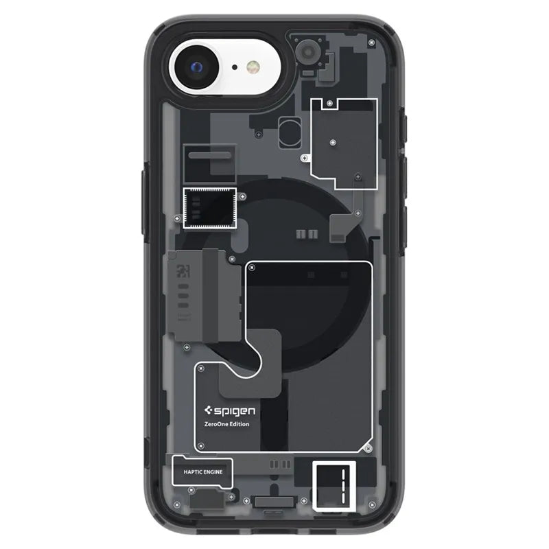 Spigen Ultra Hybrid Mag MagSafe – dėklas, skirtas iPhone 17e / 16e (Zero One Black)