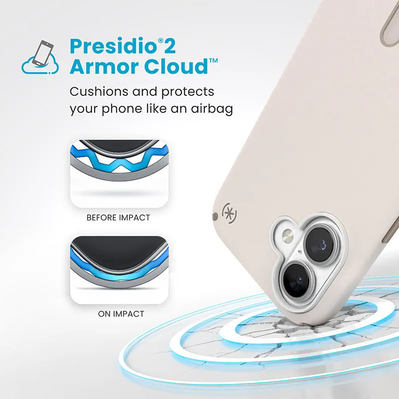 Speck Presidio2 Pro ClickLock & MagSafe - iPhone 16 dėklas (Bleached Bone / Heirloom Gold / Hazel Brown)