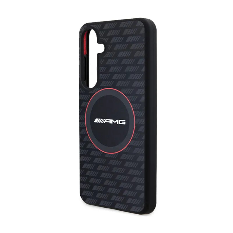 AMG Silicone Carbon Pattern MagSafe - dėklas Samsung Galaxy S24 telefonui (juodas)