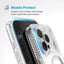 Speck Presidio Perfect-Clear Grip ClickLock & MagSafe – Dėklas iPhone 16 Pro Max (Skaidrus / Chromuota apdaila / Serene Silver)