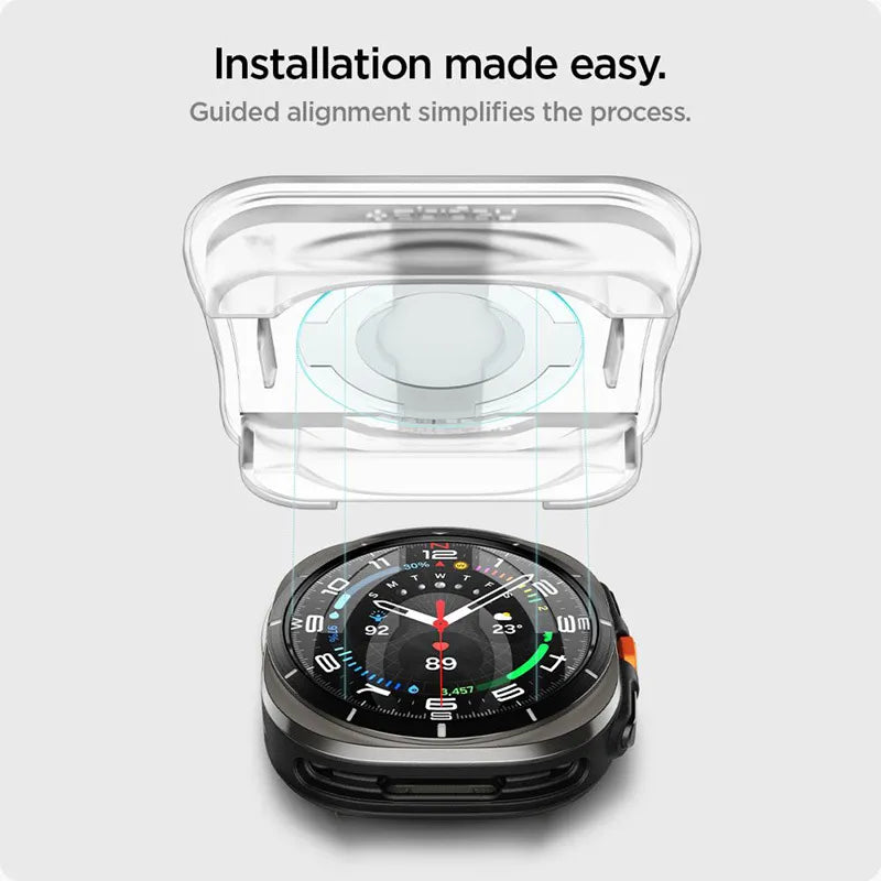 Spigen GLAS.TR EZ FIT 2-Pack – Grūdintas stiklas, skirtas Samsung Galaxy Watch Ultra 47 mm (2025/2024) (2 vienetai)