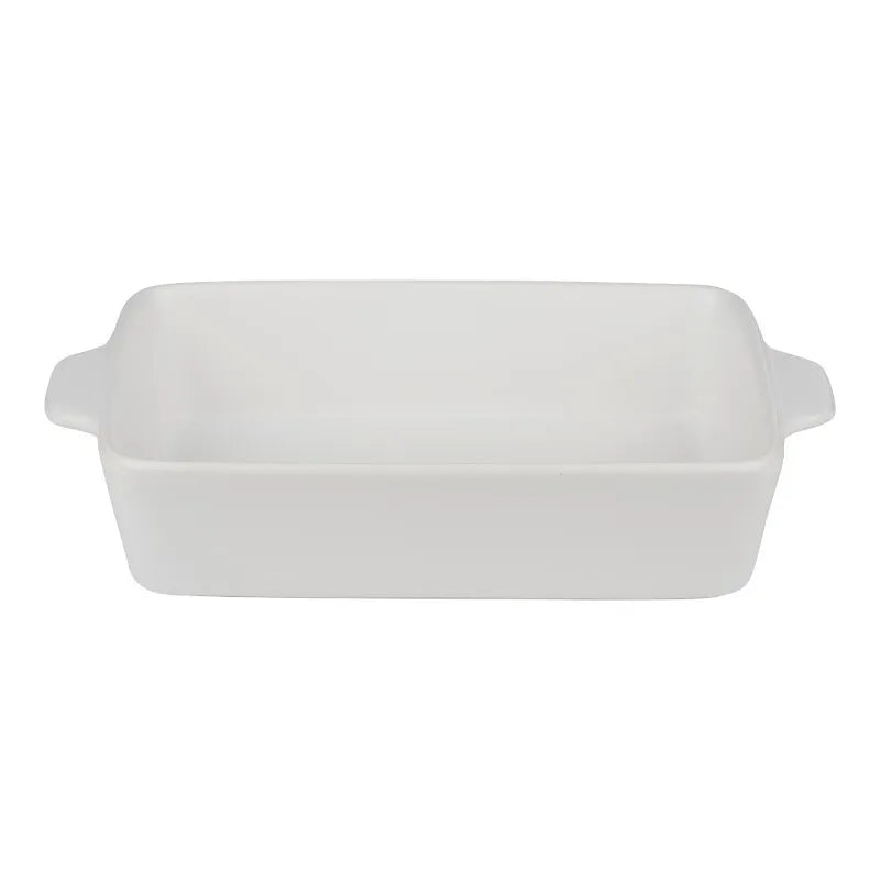 Alpina – Keraminis stačiakampis kepimo indas 28x18x6 cm (baltas)