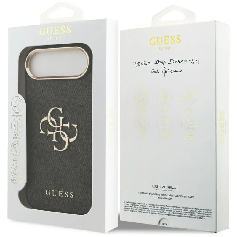 Guess 4G Big 4G Classic Logo – dėklas iPhone Air (juodas / auksinis)