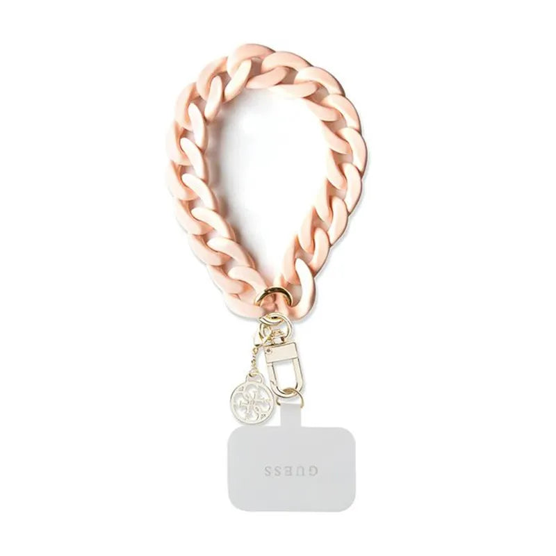 Guess Universal Big Hand Strap Acrylic 4G Charm – universalus telefono dirželis (rožinis)