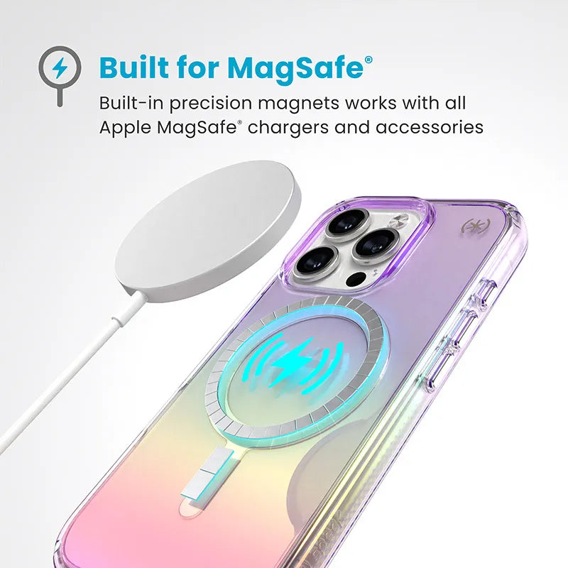 Speck Presidio2 Lux MagSafe – iPhone 16 Pro dėklas (Amazing Purple / Clear)