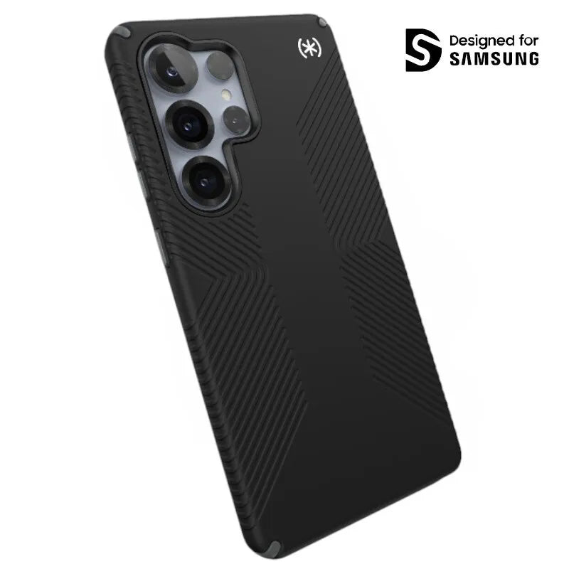 Speck Presidio2 Grip Magnet – dėklas Samsung Galaxy S25 Ultra su MagSafe (juodas/pilkas/baltas)