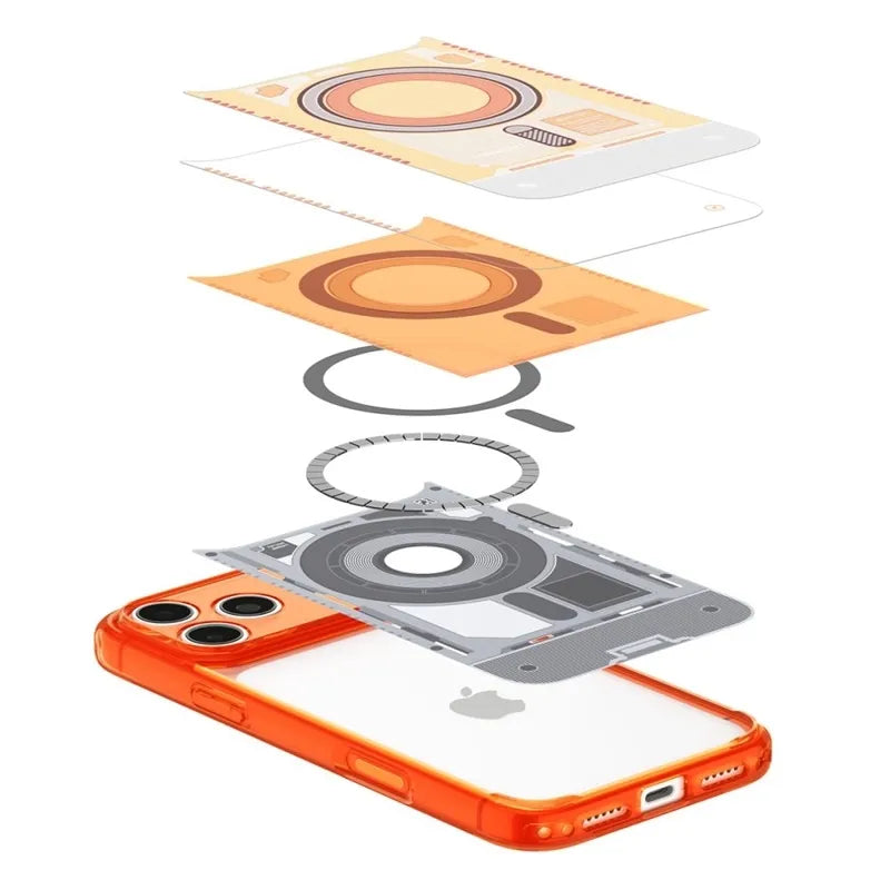 Spigen Ultra Hybrid Mag MagSafe – dėklas, skirtas iPhone 18 Pro / 17 Pro (C-One Tangerine)