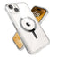 Speck Gemshell Grip + MagSafe – dėklas iPhone 15 Plus / iPhone 14 Plus (Skaidrus / Chromuota apdaila)