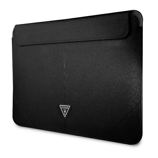 Guess Saffiano Triangle Logo dėklas - 13" / 14" nešiojamojo kompiuterio krepšys (juodas)