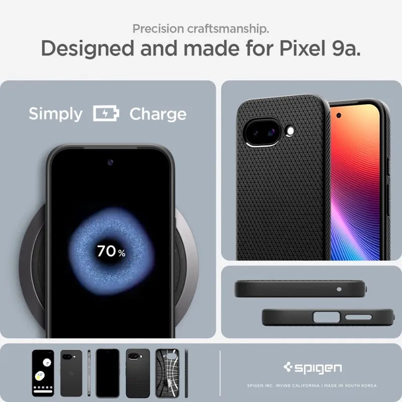 Spigen Liquid Air – dėklas Google Pixel 9a (matinė juoda)
