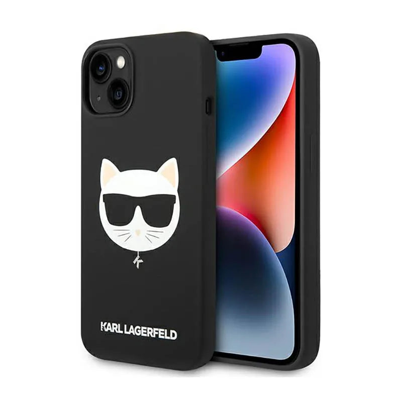 Karl Lagerfeld Choupette Head MagSafe Silicone – dėklas iPhone 14 Plus (juodas)