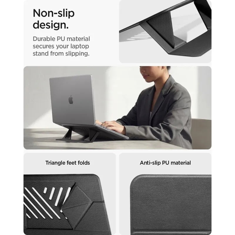 Spigen LD201-S6 Slimfold – nešiojamojo kompiuterio / planšetės stovas (pilkos spalvos)