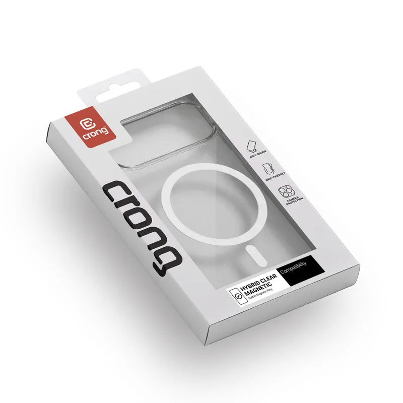 Crong Hybrid Clear Magnetic – „MagSafe“ dėklas, skirtas „Google Pixel 10a“ (skaidrus)