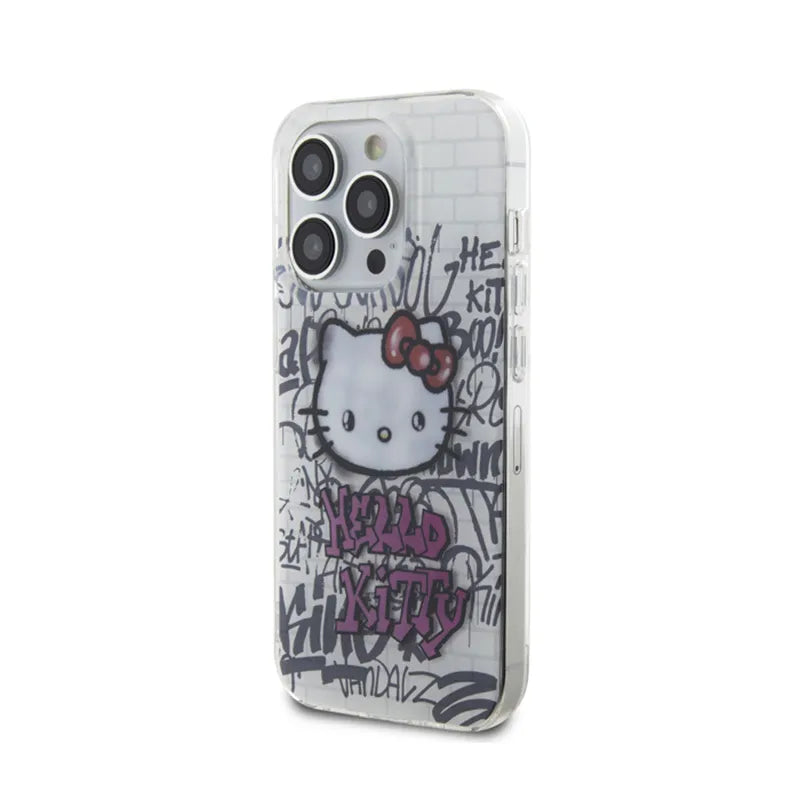 Hello Kitty IML Kitty On Bricks Graffiti – dėklas iPhone 14 Pro (baltas)