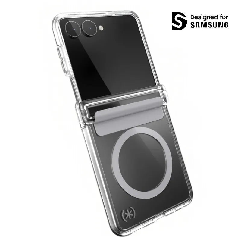 Speck Presidio Perfect-Clear Magnet – Samsung Galaxy Z Flip 8 dėklas su MagSafe (skaidrus)