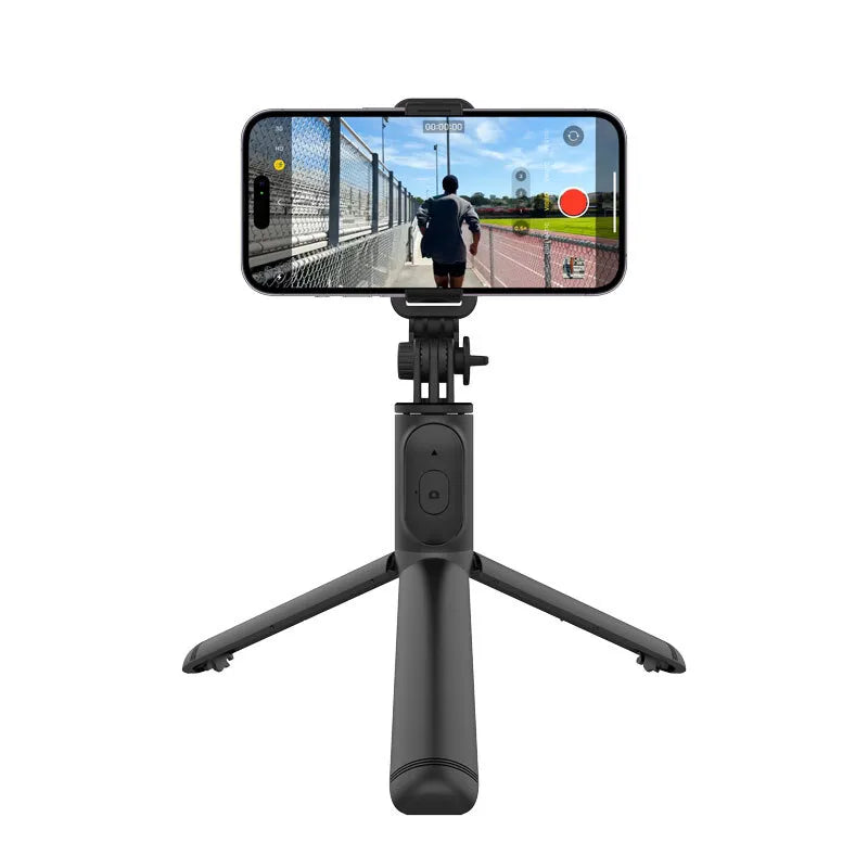 Crong SelfieGo Lite – Kompaktiškas „Bluetooth“ asmenukių lazda-trikojis (juodas)