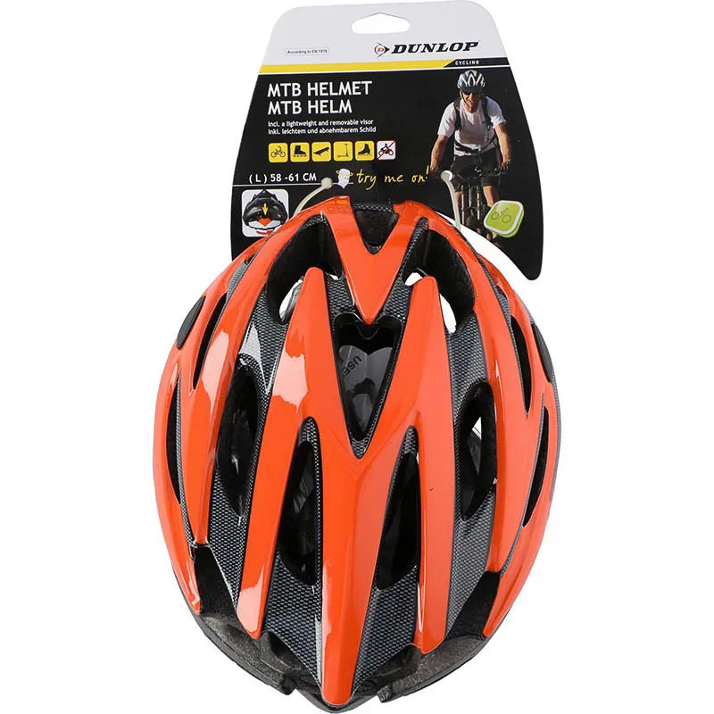 Dunlop - MTB dviračio šalmas L dydžio (oranžinis/juodas)