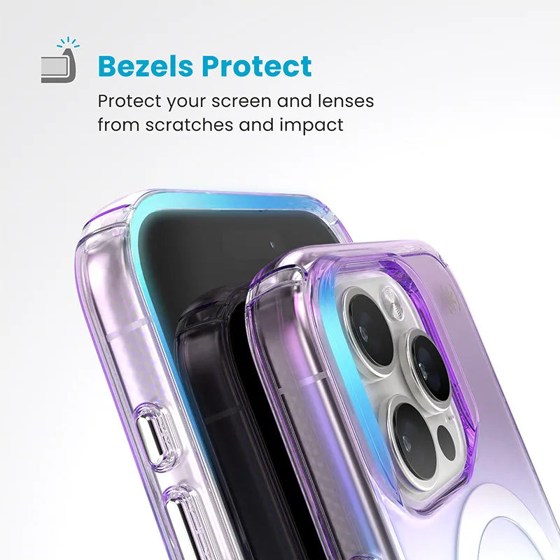 Speck Presidio2 Lux MagSafe – iPhone 16 Pro dėklas (Amazing Purple / Clear)