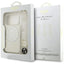 „Guess IML Flowers Electro Pearl Strap MagSafe“ – dėklas „iPhone 17 Pro“ (baltas)