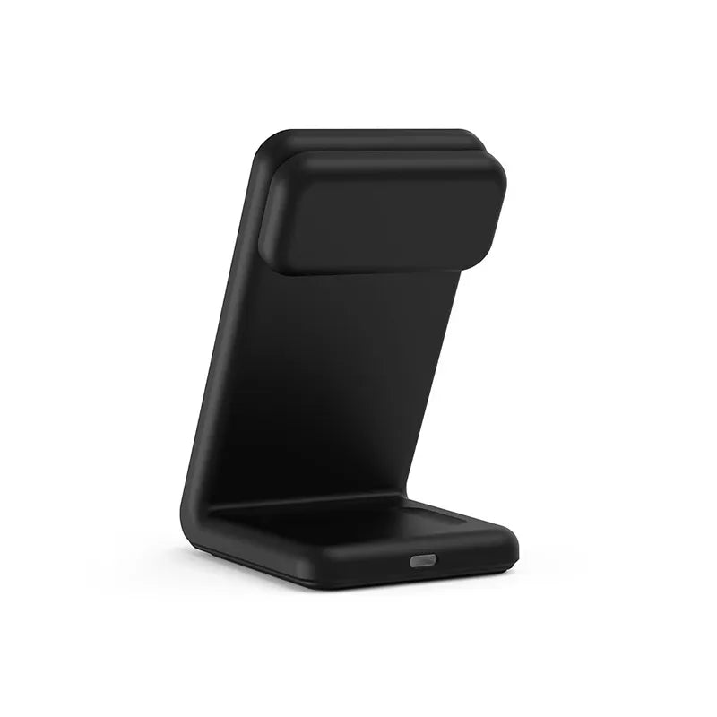 „Crong MagSpot Pivot Stand“ – 3-in-1 belaidis įkroviklis su „MagSafe“, skirtas „iPhone“, „Apple Watch“ ir „AirPods“ (juodas)
