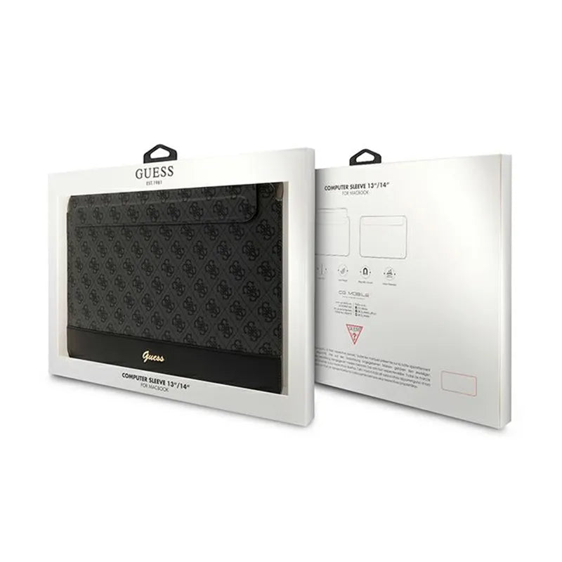 Guess 4G Stripe Metal Logo kompiuterio dėklas - 14" nešiojamojo kompiuterio dėklas (juodas)