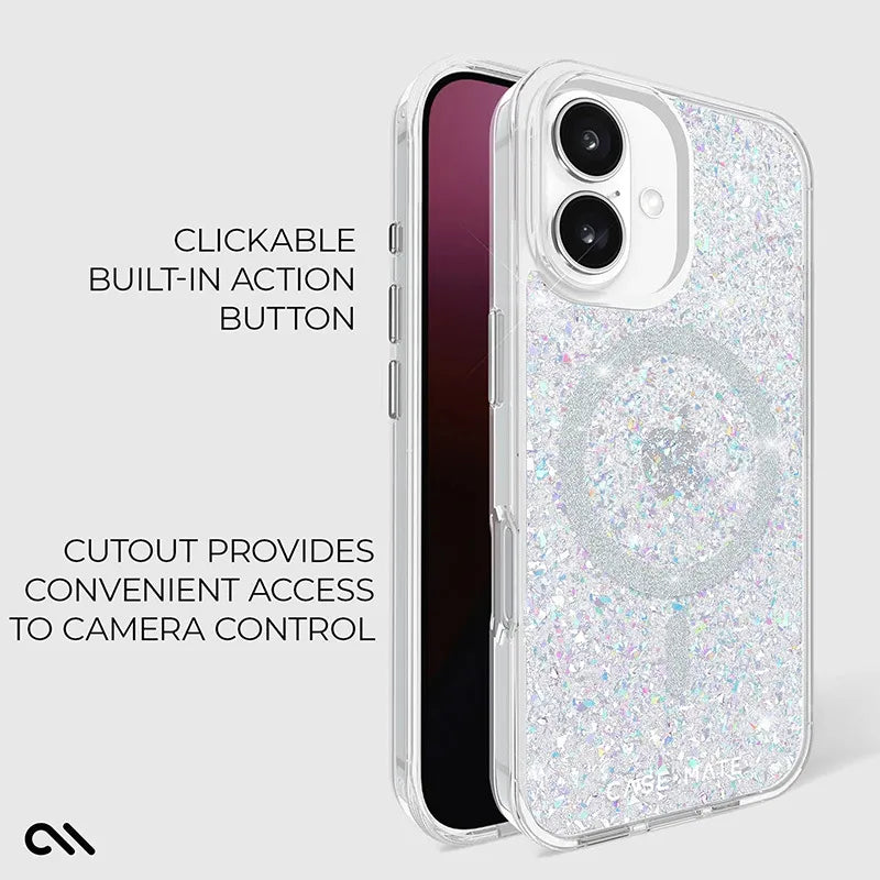 Case-Mate Twinkle MagSafe – dėklas „iPhone 16“ (Disco)