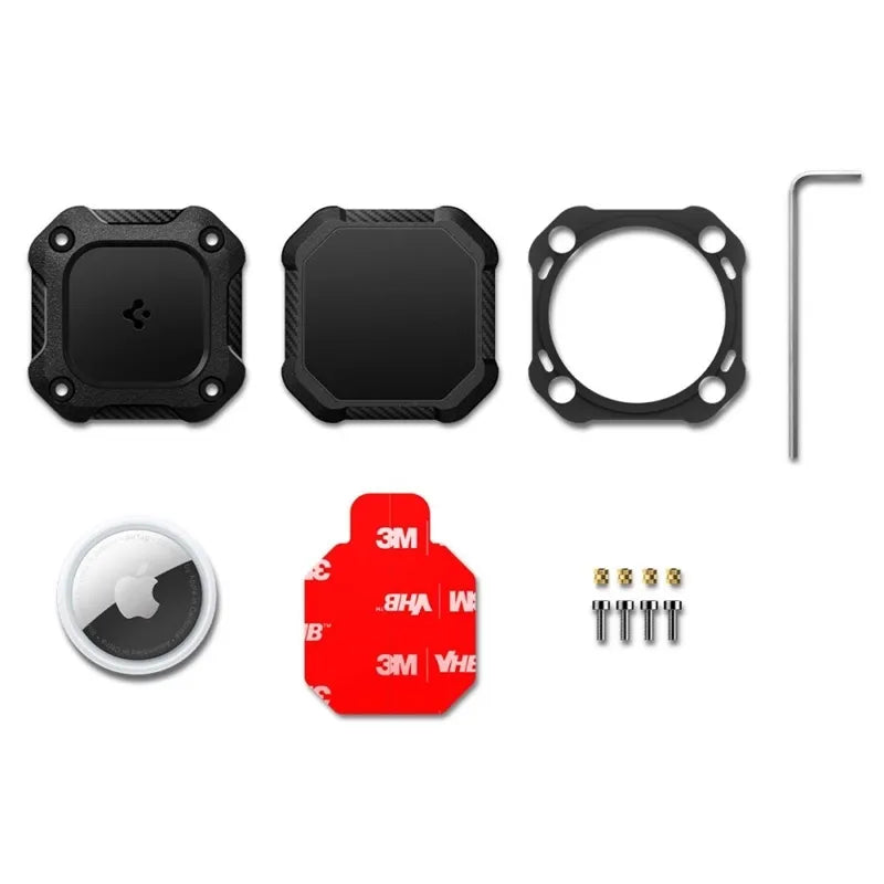 Spigen Tough Armor 4 pakuotė – dėklas Apple AirTag 1 / 2 (juodas) (4 vnt.)