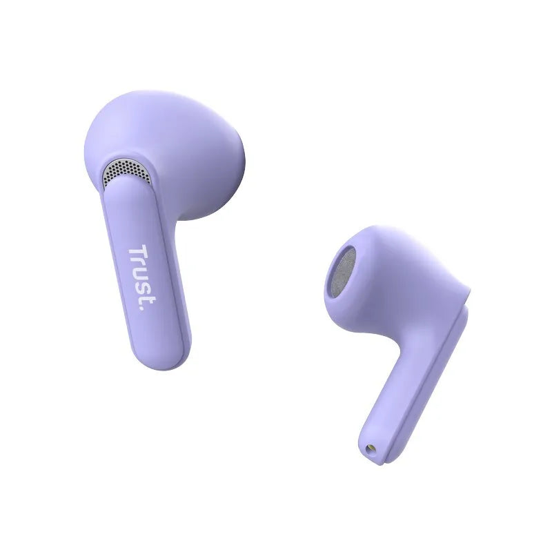 Trust Yavi – belaidės Bluetooth TWS ausinės su įkrovimo dėklu ir ENC (violetinės)