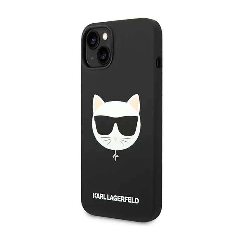 Karl Lagerfeld Choupette Head MagSafe Silicone – dėklas iPhone 14 Plus (juodas)