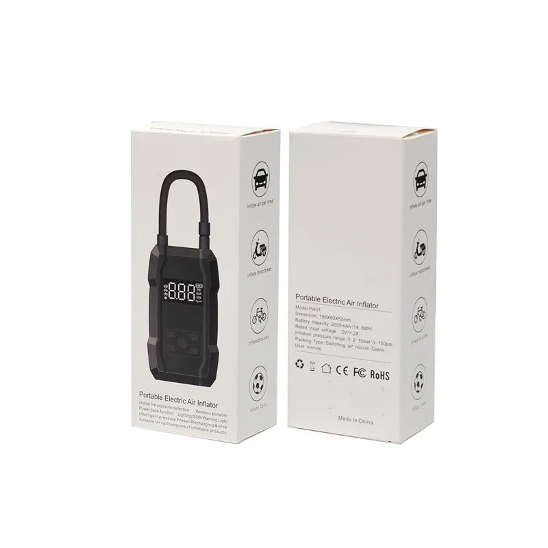 WEKOME Pi801 – nešiojamas elektrinis automobilinis siurblys + išorinė baterija (Power Bank) 2000 mAh (juodas)