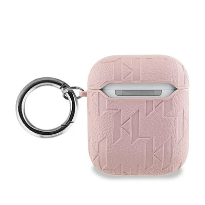 Karl Lagerfeld Monogram Choupette Head – dėklas AirPods 1/2 gen (rožinis)