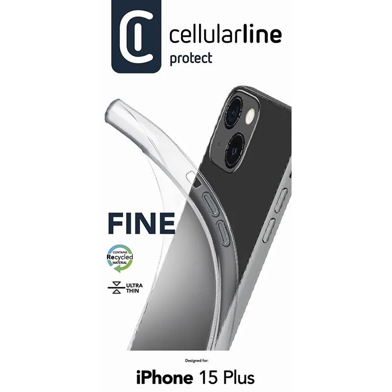 Cellularline Fine – dėklas iPhone 15 Plus (skaidrus)
