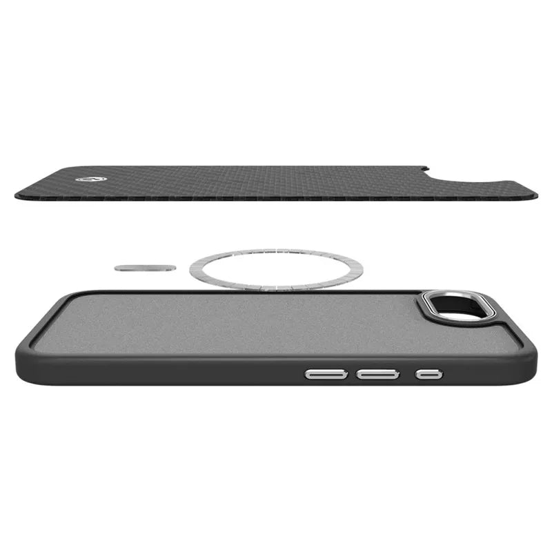 Spigen Enzo Aramid Mag MagSafe – dėklas iPhone 17e / 16e (juodas)