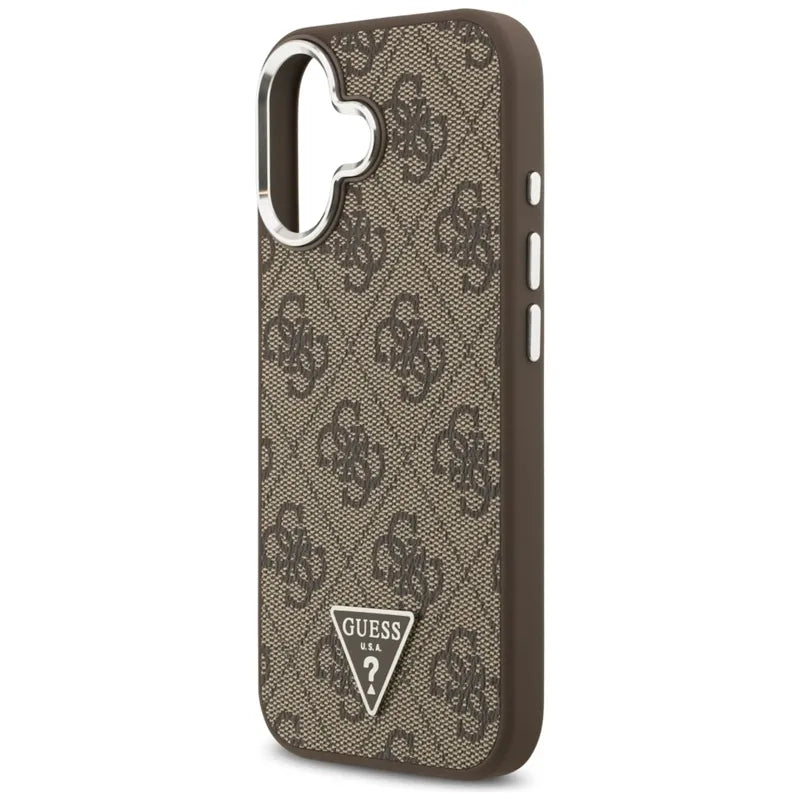 Guess 4G Triangle Logo MagSafe – Dėklas iPhone 17 (ruda)