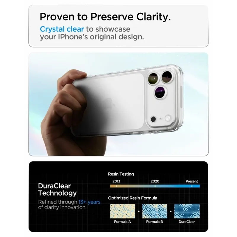 Spigen Ultra Hybrid – dėklas, skirtas iPhone 18 Pro Max / 17 Pro Max (skaidrus)