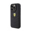 Ferrari Quilted Metal Logo – dėklas iPhone 15 Pro (juodas)