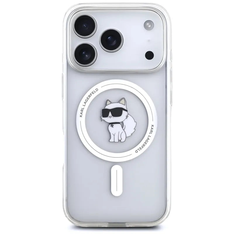Karl Lagerfeld IML Choupette MagSafe – dėklas iPhone 17 Pro (skaidrus)