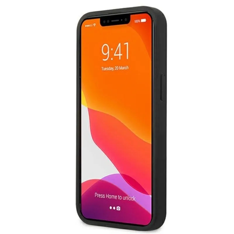 Karl Lagerfeld PU odinis dėklas Karl & Choupette Embossed – skirtas iPhone 13 Mini (fuksijos spalvos)