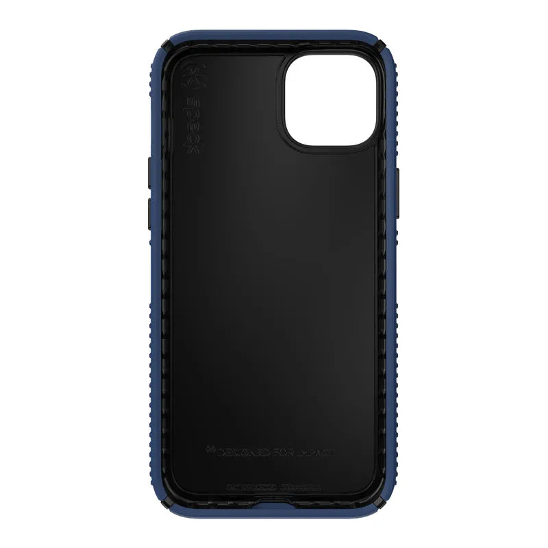 Speck Presidio2 Grip – neslystantis iPhone 15 Plus / 14 Plus dėklas (Coastal Blue / Black / White)